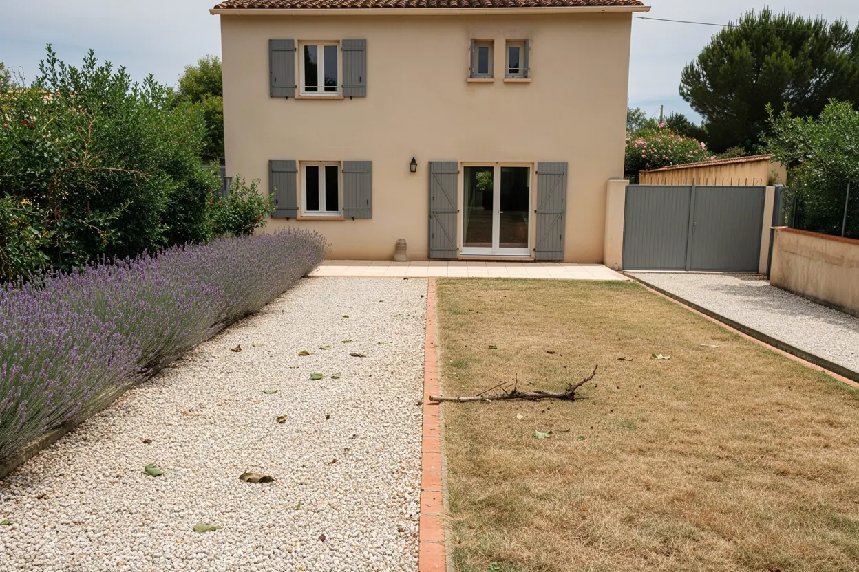 Jardin nettoyé après évacuation à Aix-en-Provence