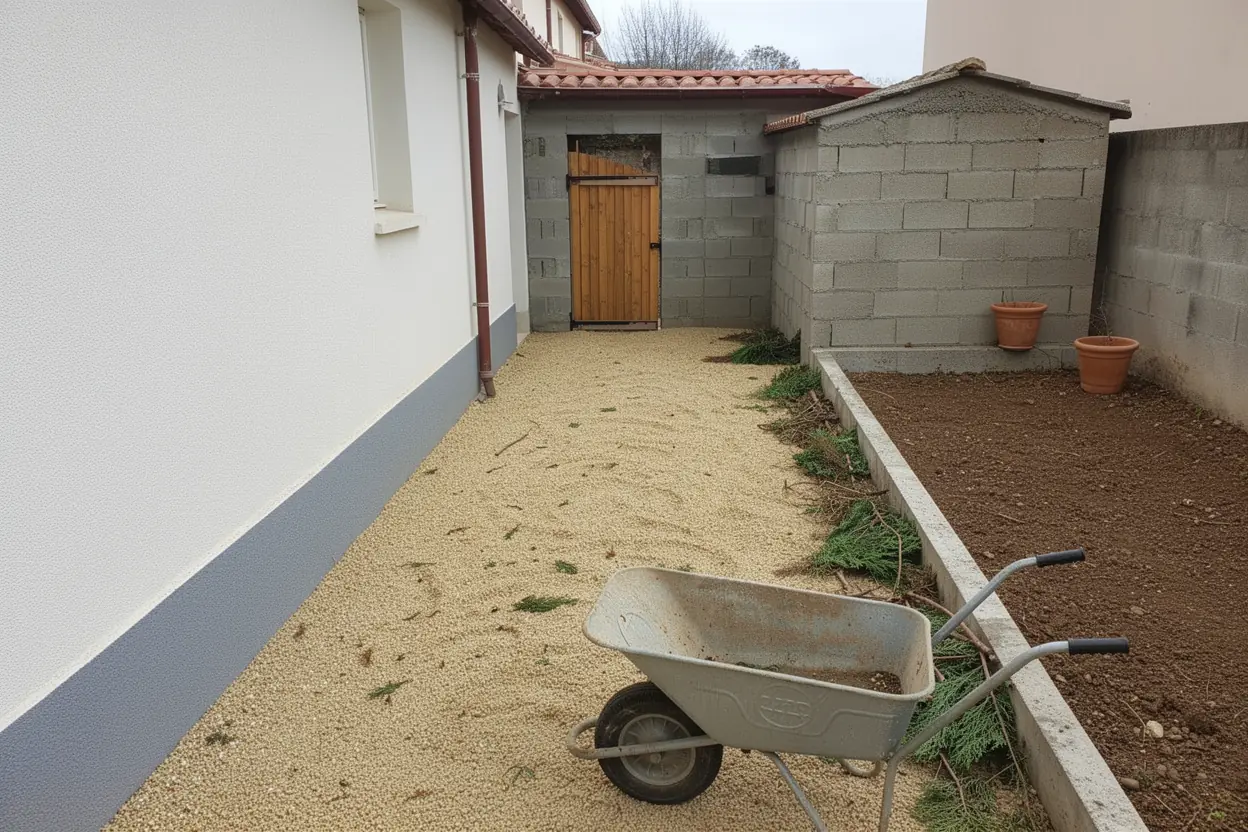Passage dégagé après broyage de cyprès à Gardanne