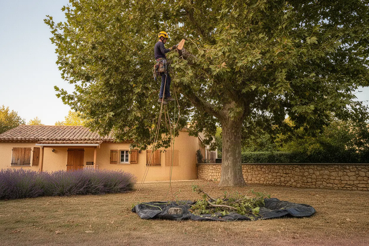 Arboriste réalisant une taille douce à Aix-en-Provence